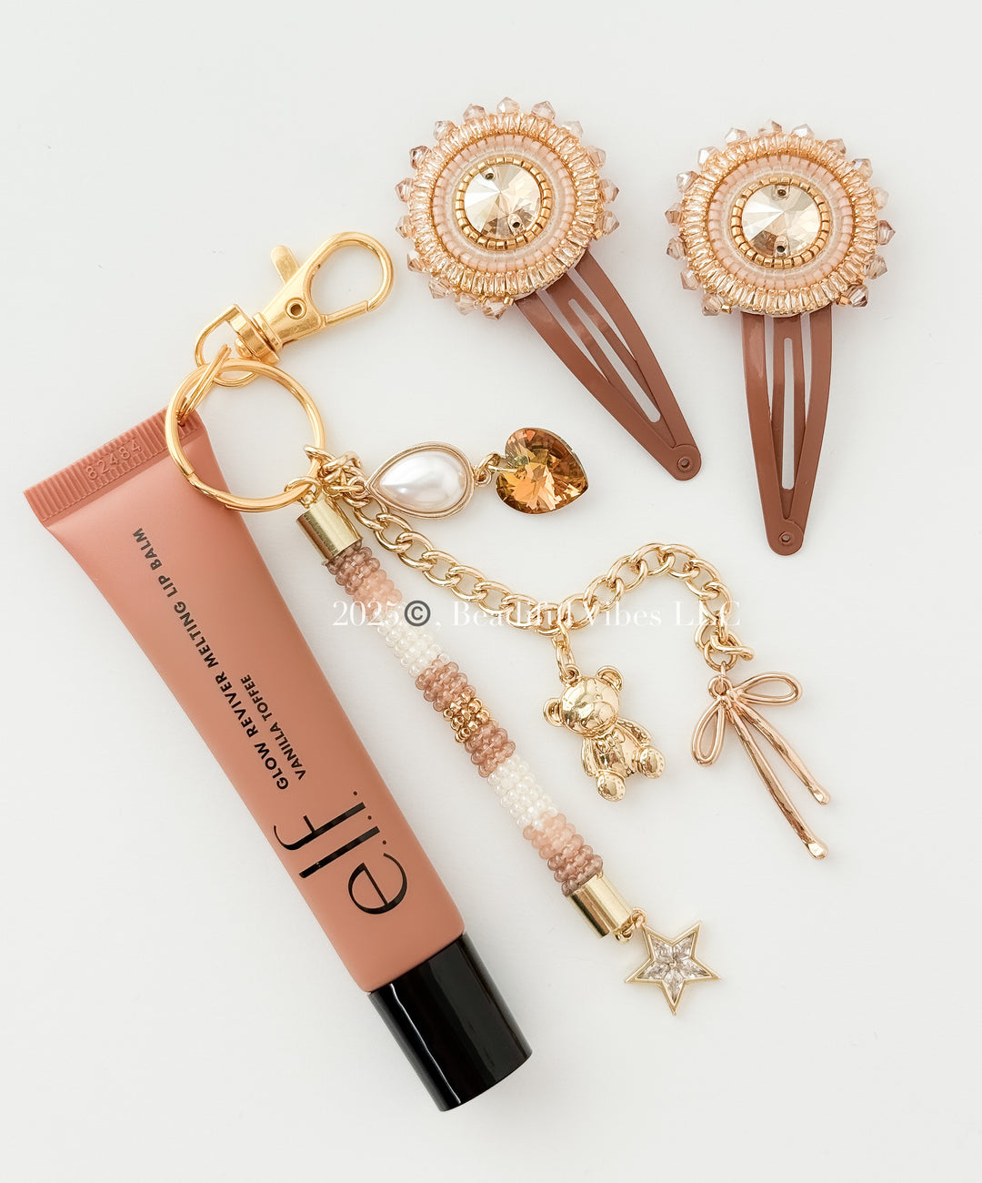 Vanilla Toffee Hairclip & Lip keychain