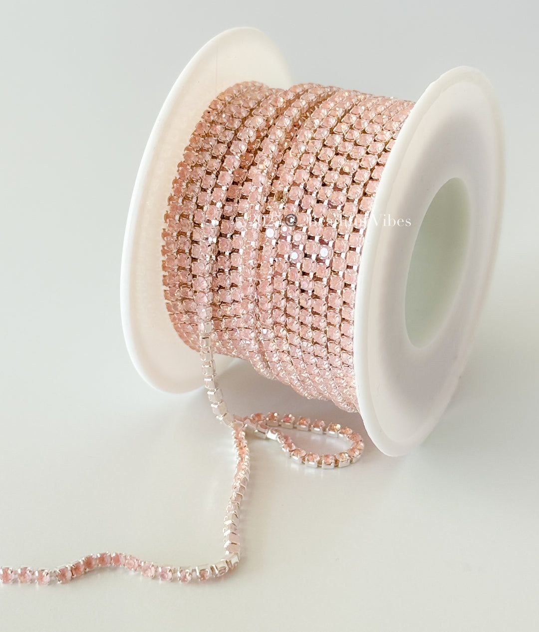 Peony Pink Mocha Rhinestone Chain