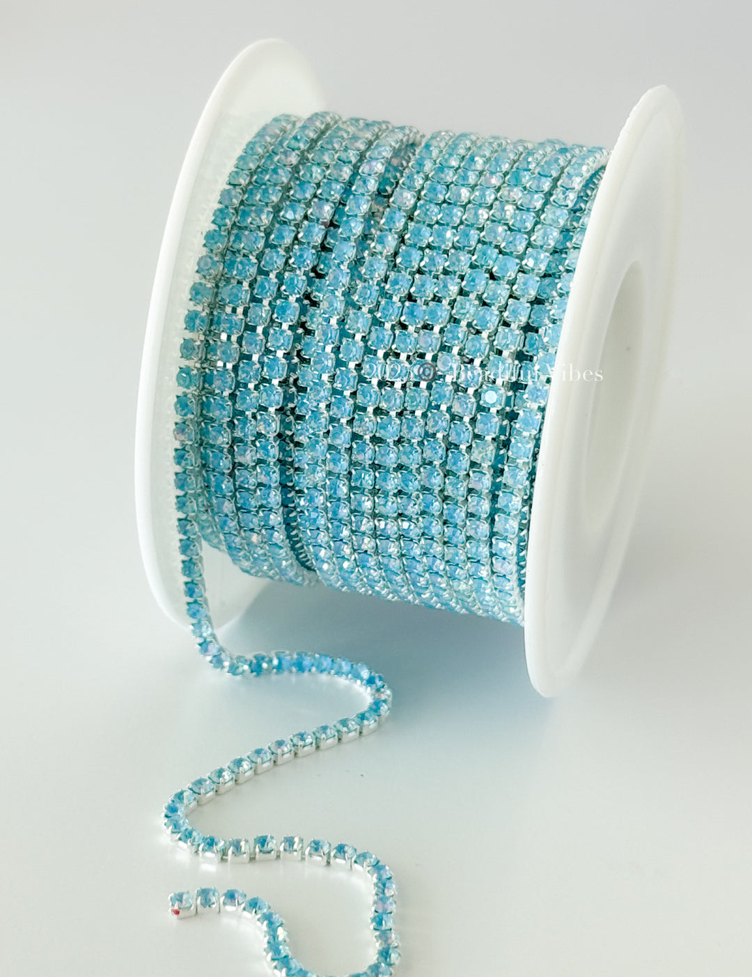 Idaho Sky Blue Mocha Rhinestone Chain