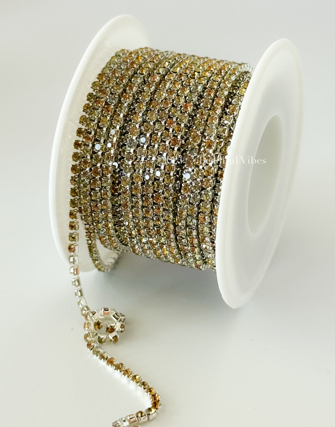 Latte Brown Mocha Rhinestone Chain