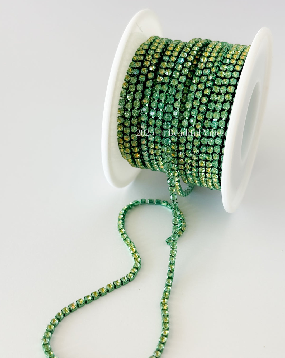 Green Mocha Rhinestone Chain