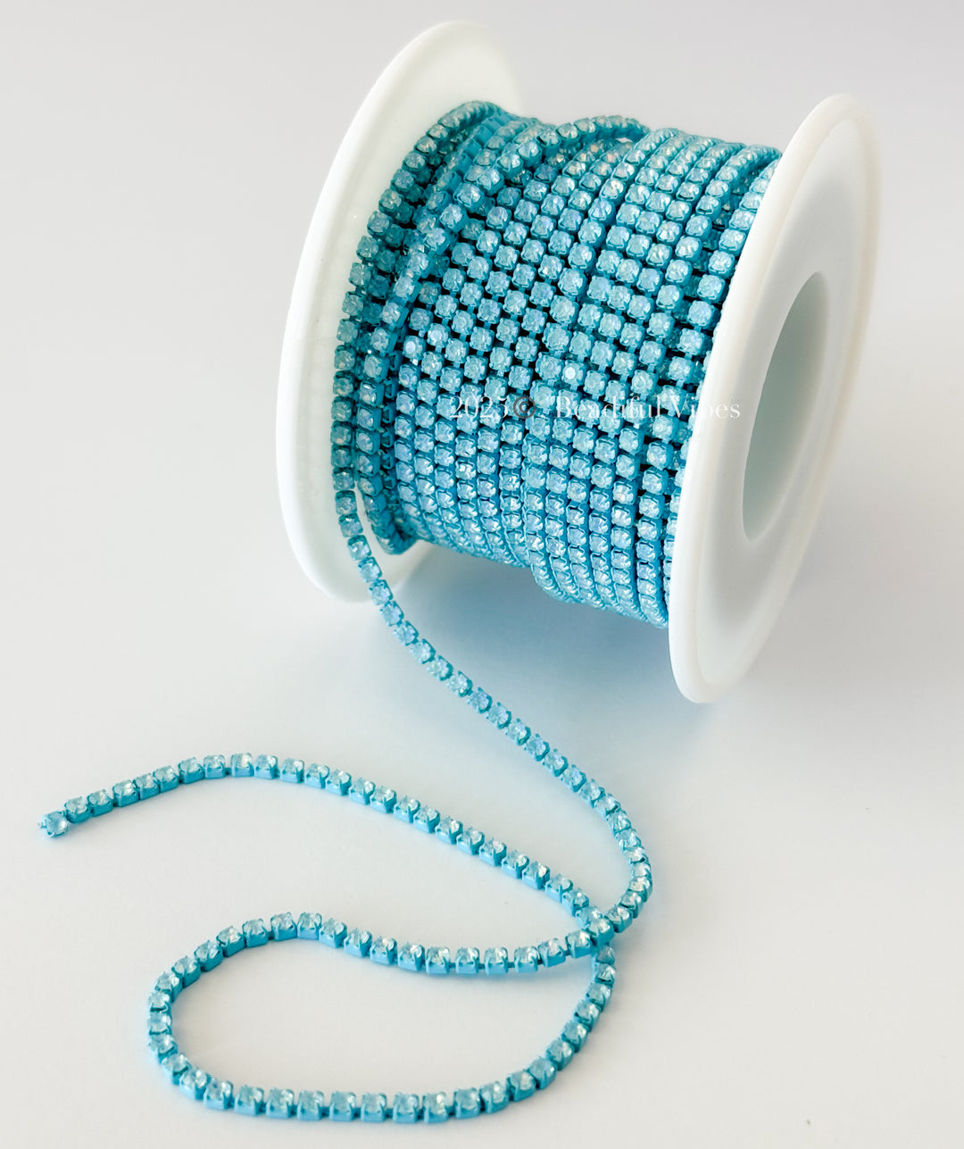 Light Blue Mocha Rhinestone Chain