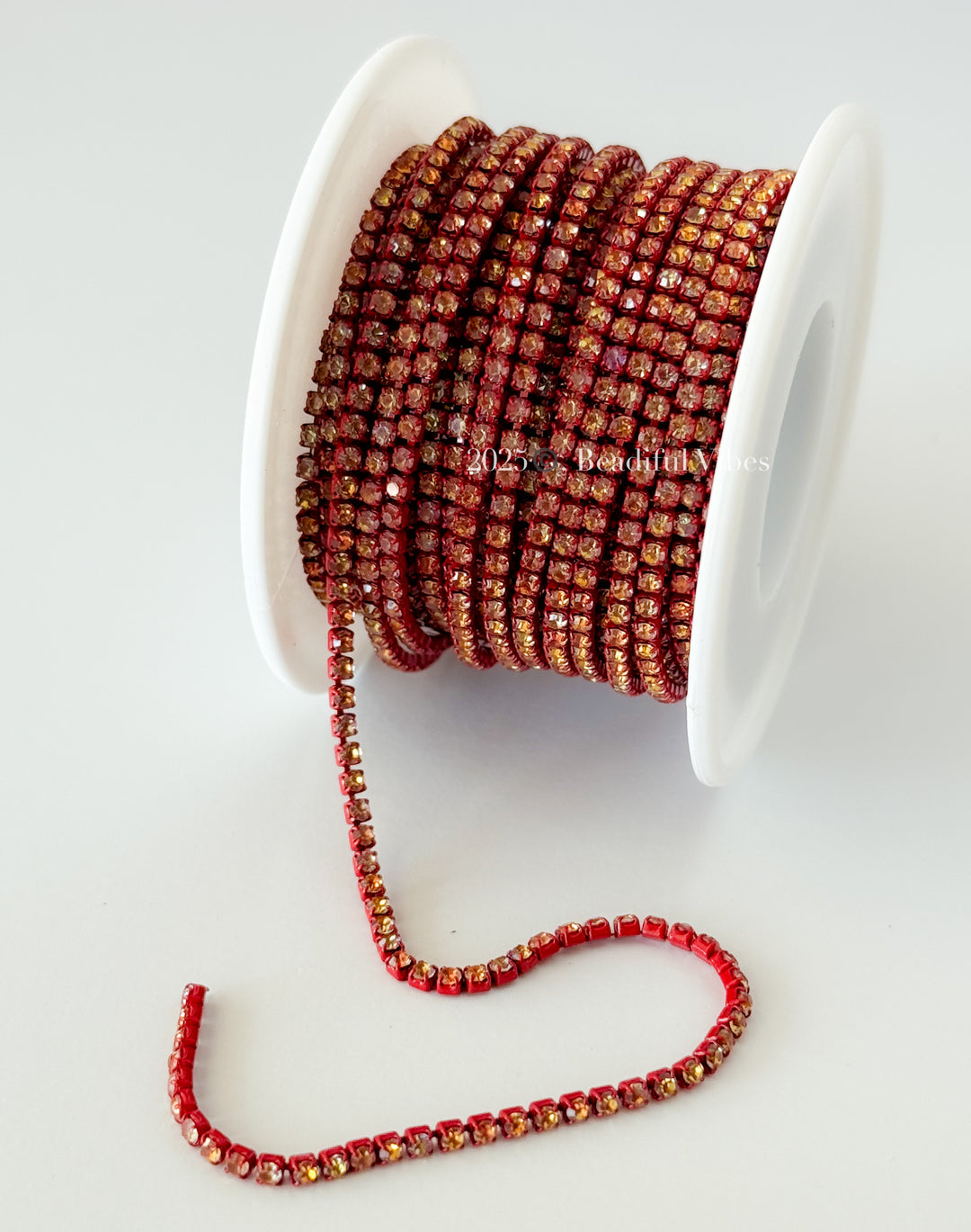 Red Mocha Rhinestone Chain