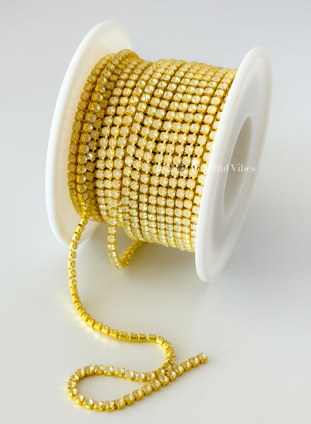 Yellow Mocha Rhinestone Chain