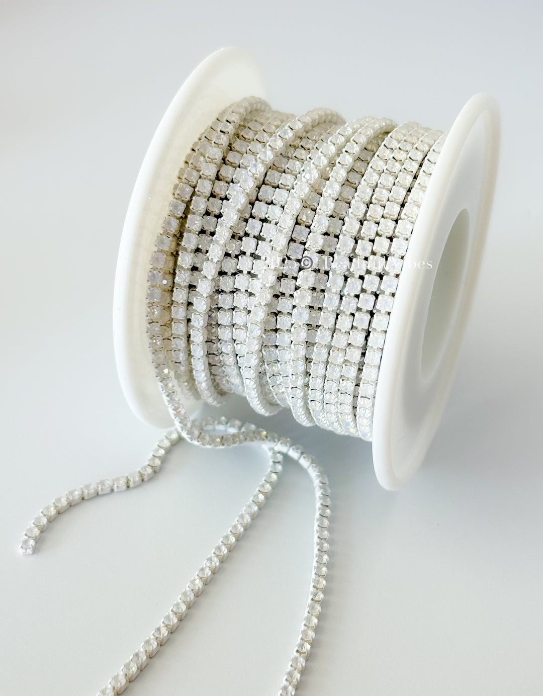 All White Mocha Rhinestone Chain