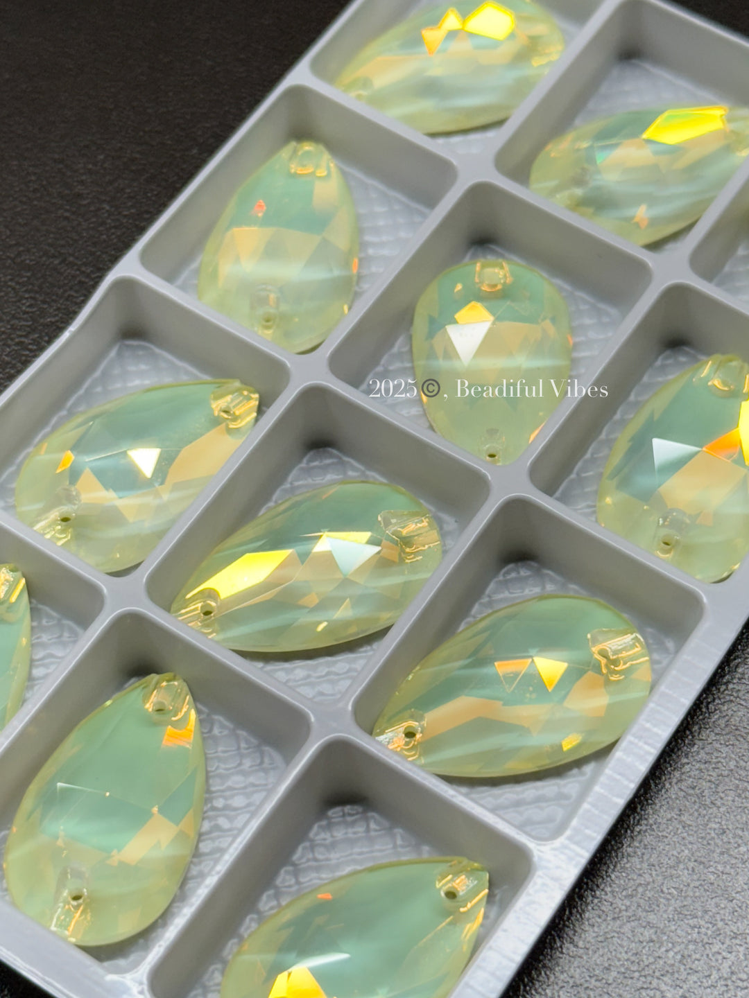 Yellow Mocha k9 Glass Crystal Pear Shape
