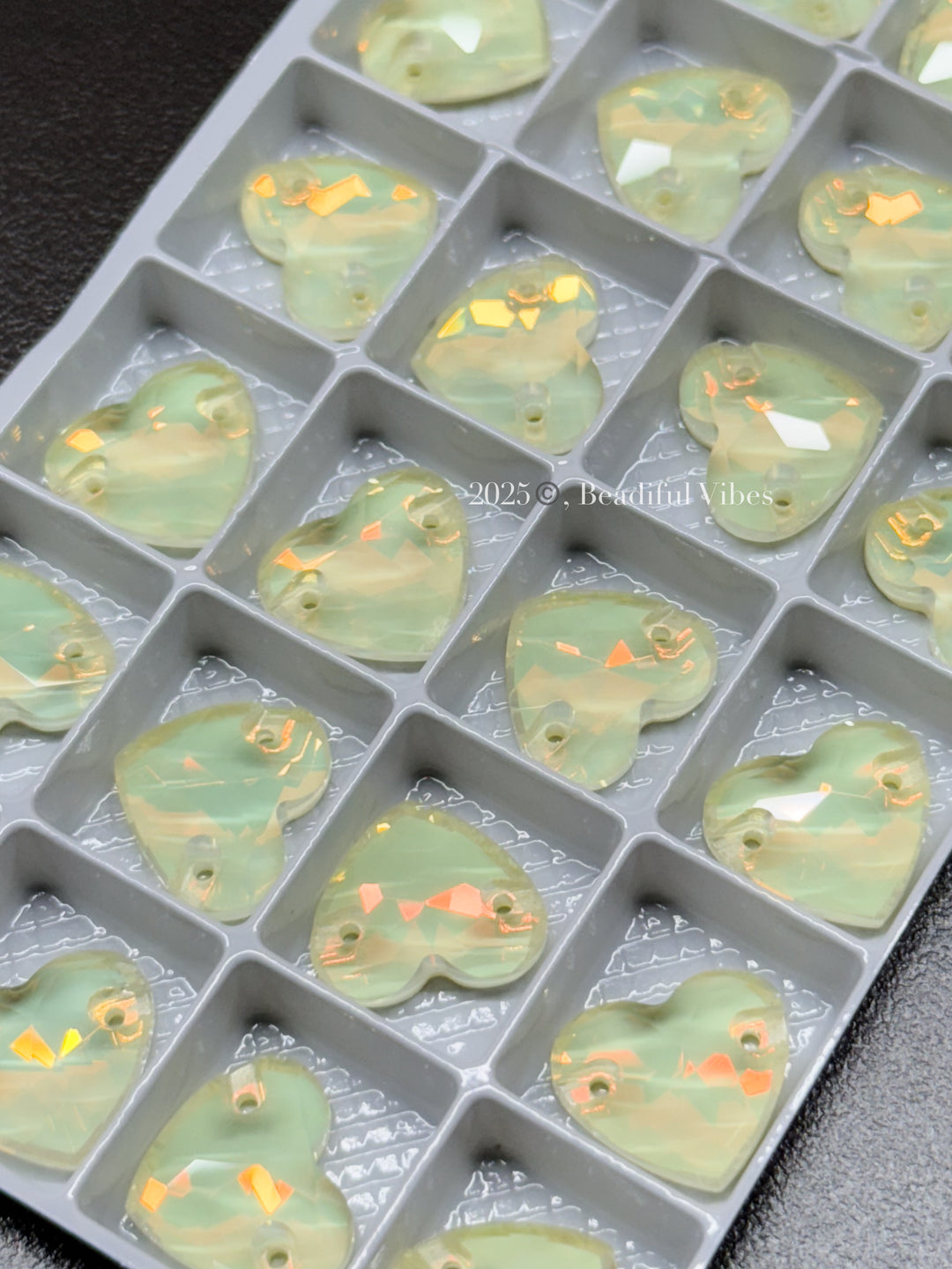 Yellow Mocha k9 Glass Crystal Hearts