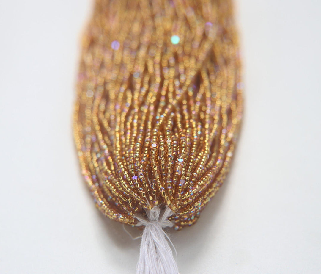 Patina Medium Gold Silver Lined AB SHEEN BEADS