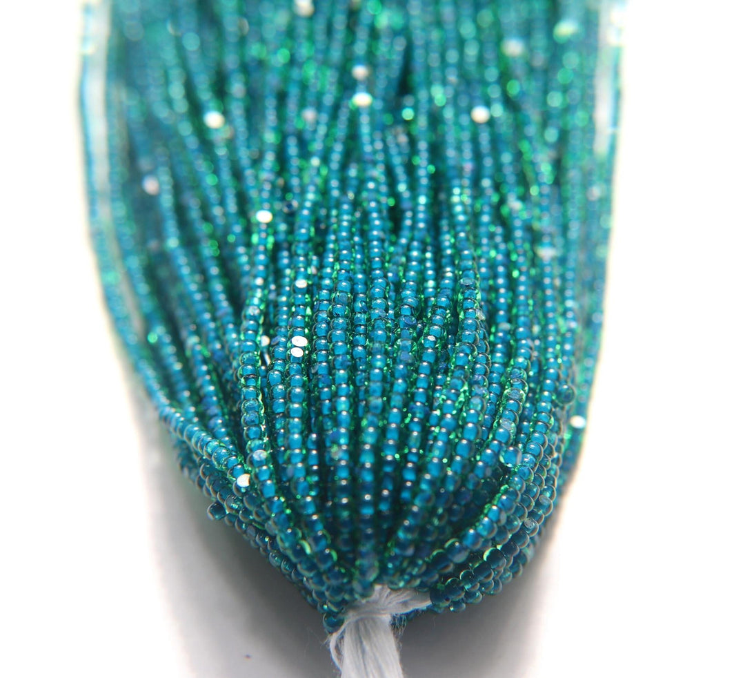 Light Green Blue Lined SHEEN BEADS