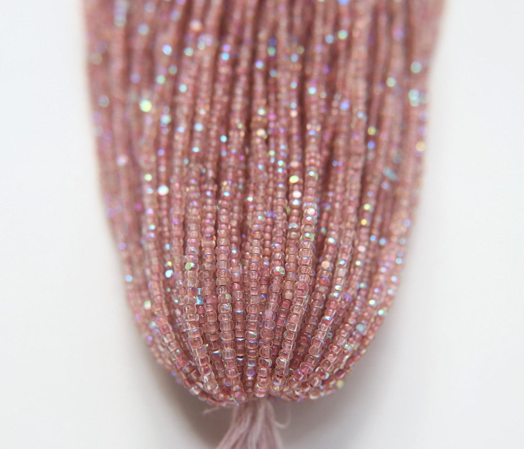 Patina Neon Pink Lined AB SHEEN BEADS