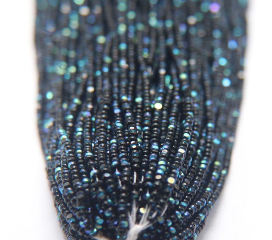 Patina Jet black AB-sheen Charlotte cut beads – Beadiful Vibes