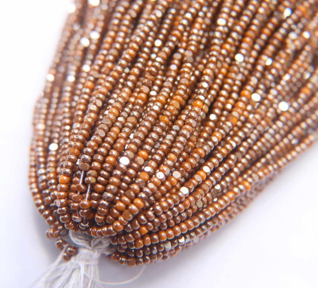 Ionized Opaque Light Orange SHEEN Cut Beads