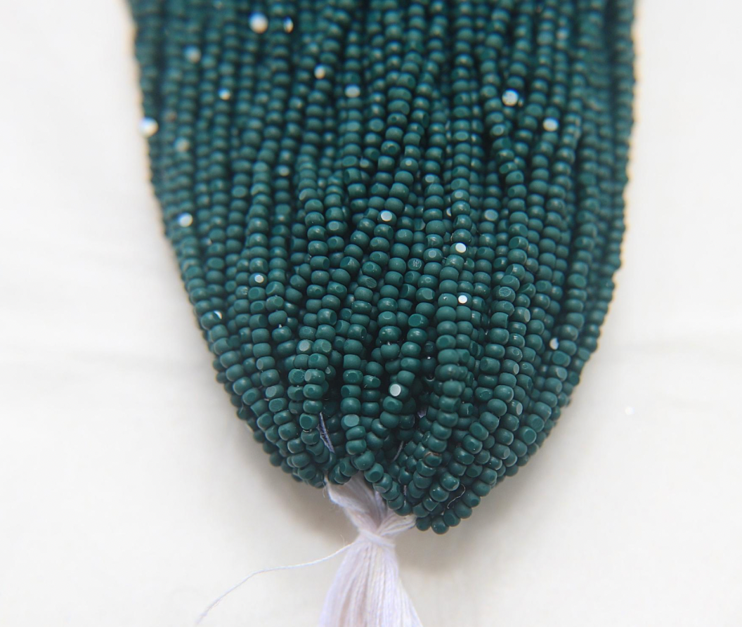 Matte Emerald Opaque SHEEN Cut Beads