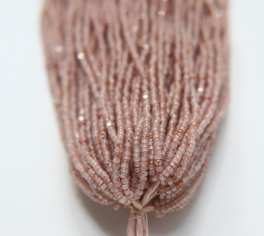 White Opal Rose Gold SHEEN Charlotte Cut Beads 11/0
