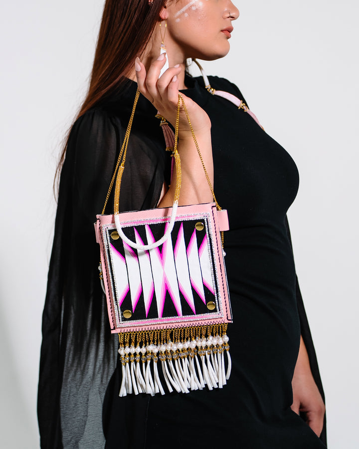 Pink Hand-Painted NEWE Design Crossbody
