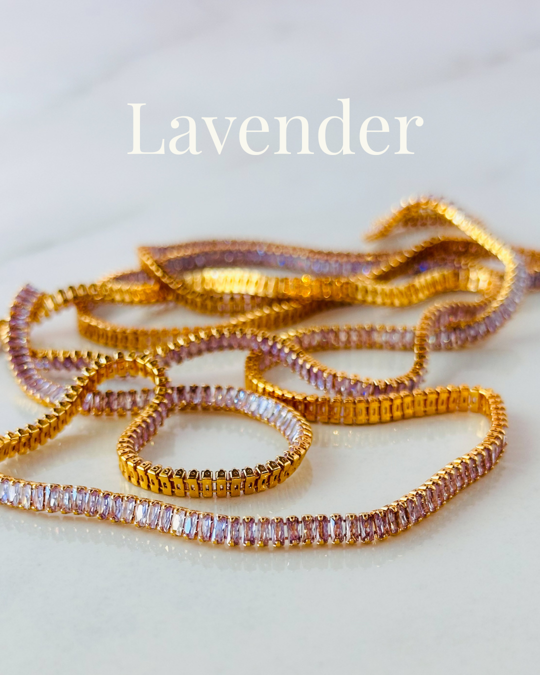 (PRE-ORDER)--24k Gold CZ Baguette Chain