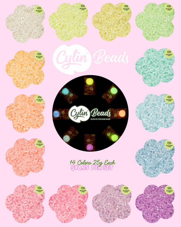 Glow in The Dark Cylin Beads Set-11/0