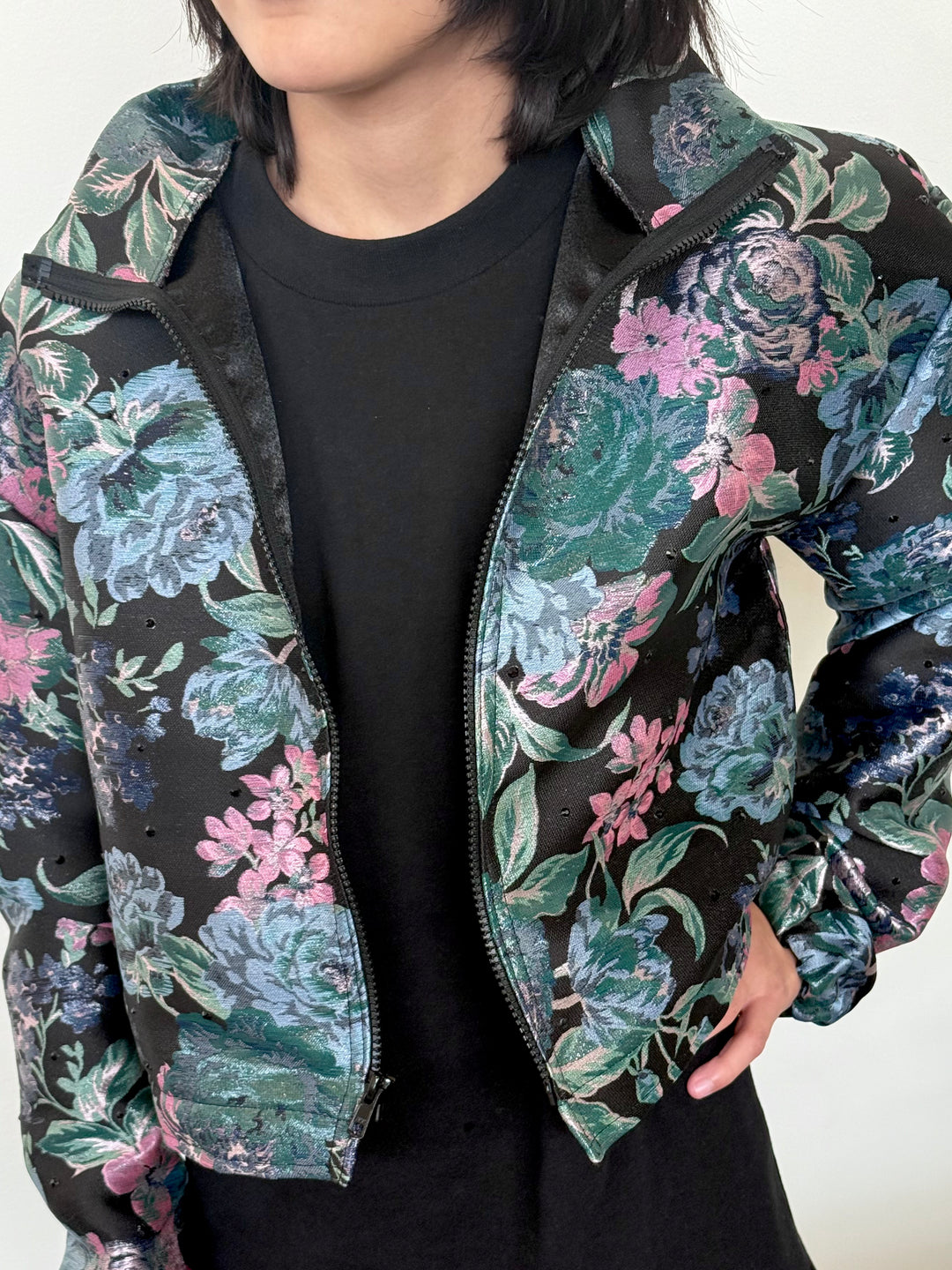 Crystal & Floral Brocade Jacket