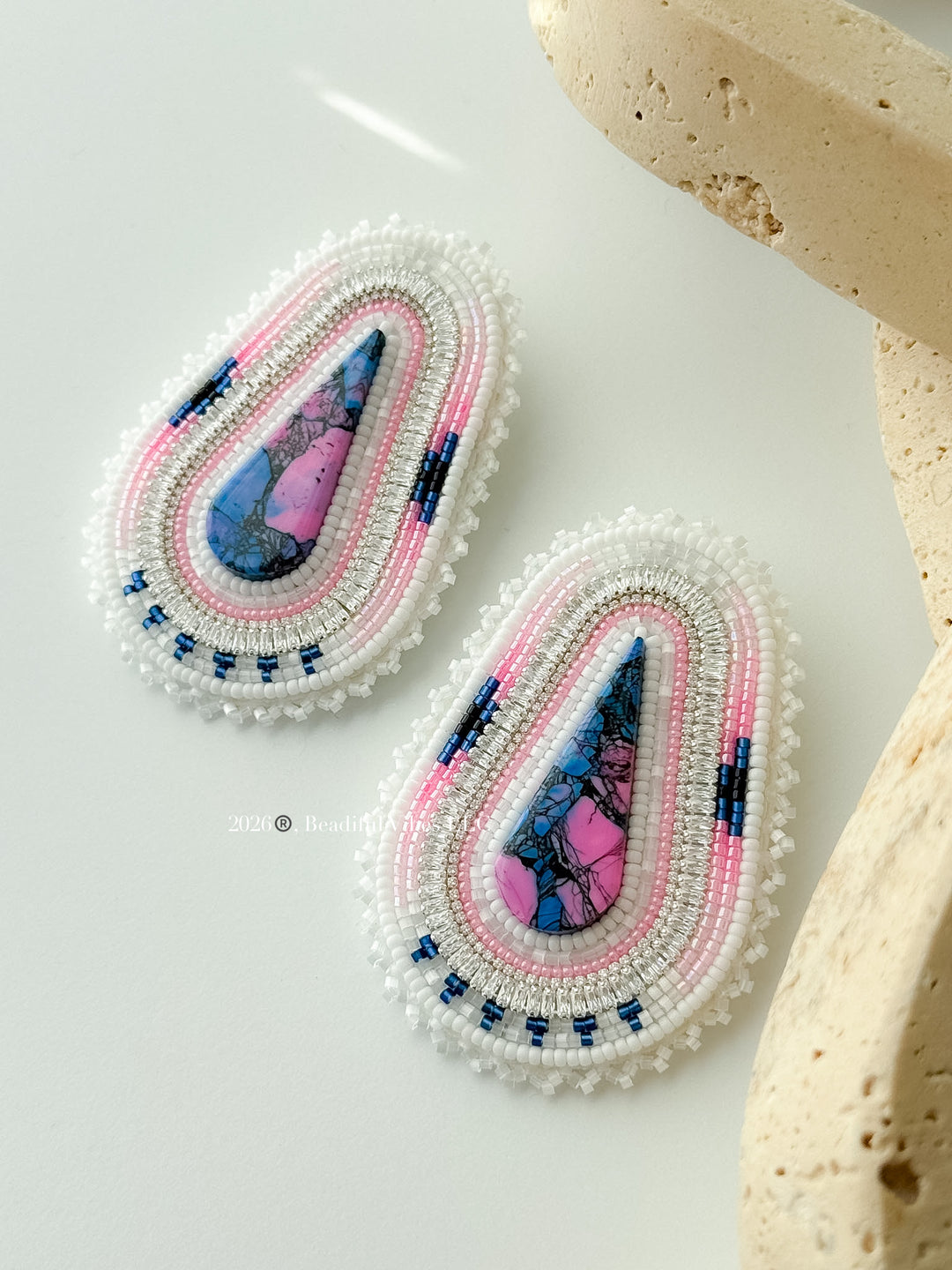 White Dahlia Earrings