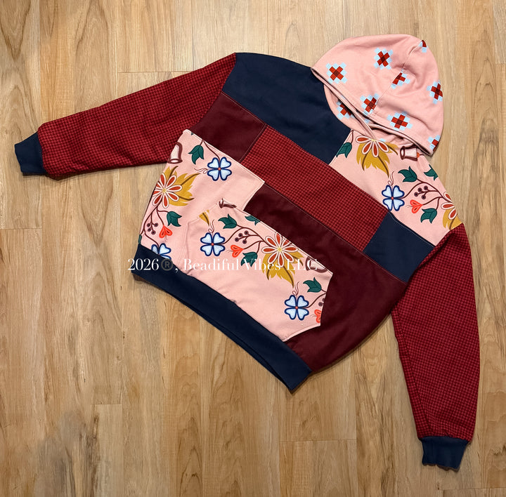 Pueblo Pink Patchwork Hoodie & Earring Set