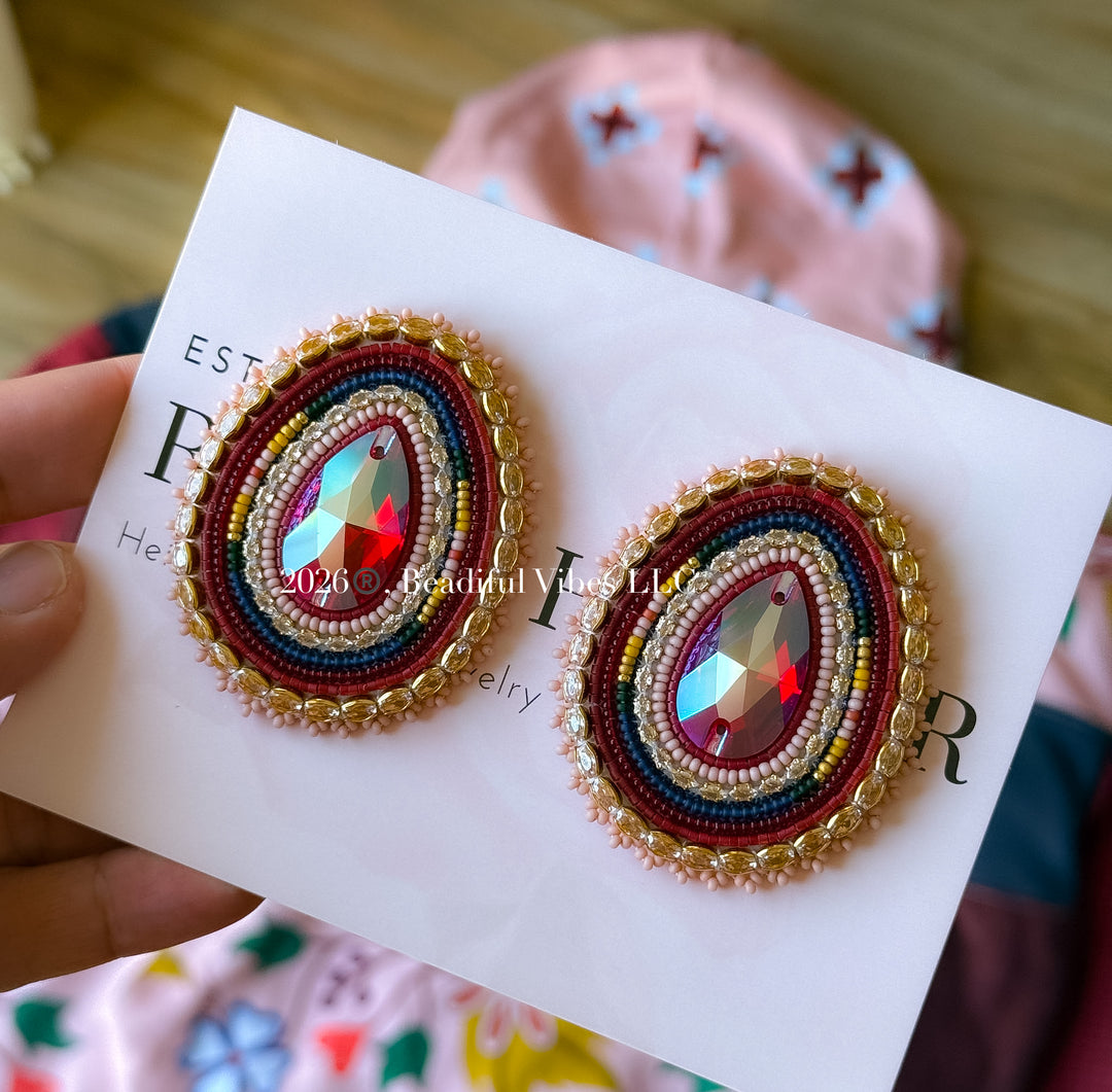 Pueblo Pink Patchwork Hoodie & Earring Set