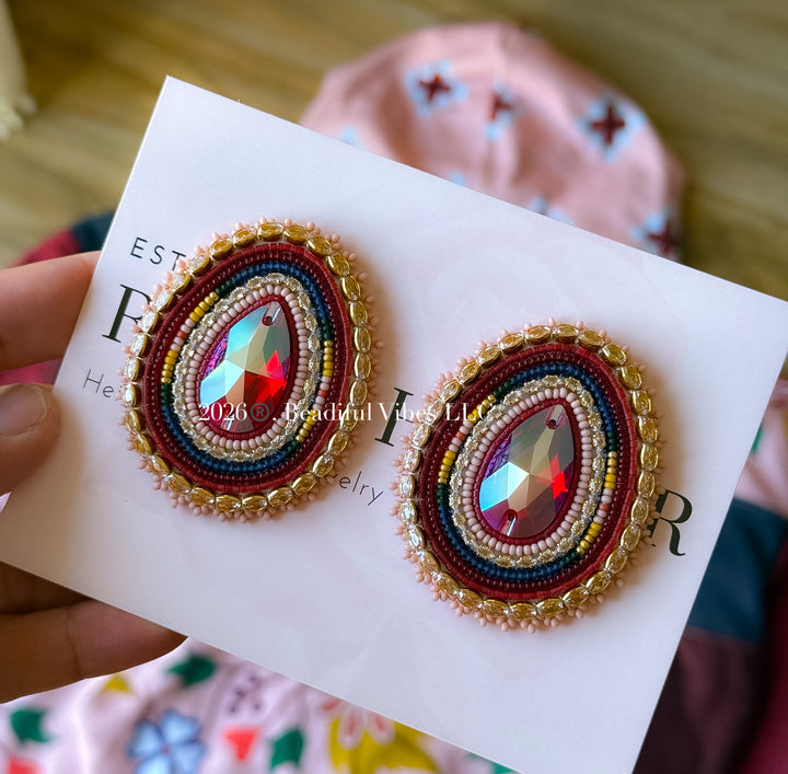 Pueblo Pink Patchwork Hoodie & Earring Set