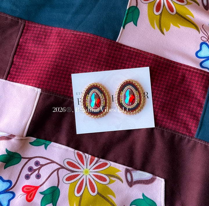 Pueblo Pink Patchwork Hoodie & Earring Set