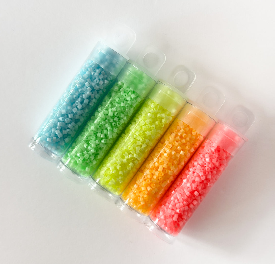 neon satin Miyuki Delica Beads