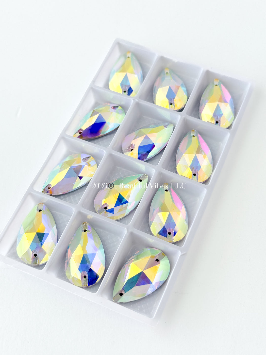 Crystal AB-k9 28*17 Pear Shape