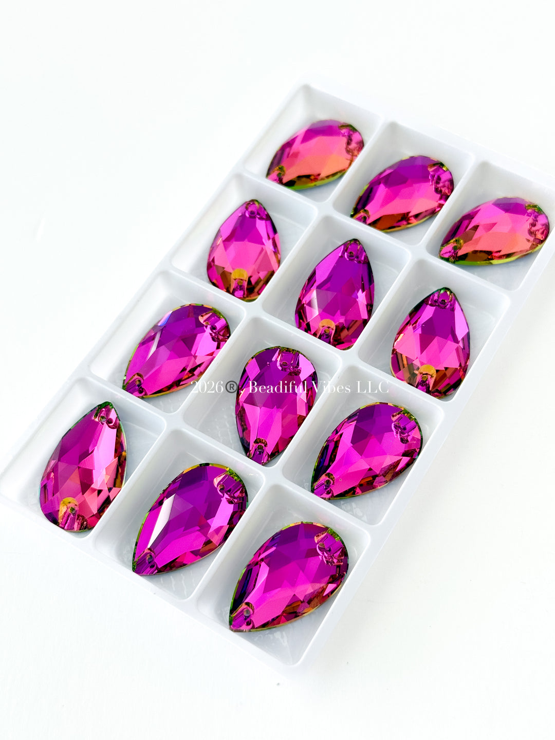 Pink Vitrail-K9 17*28 Pear Shape