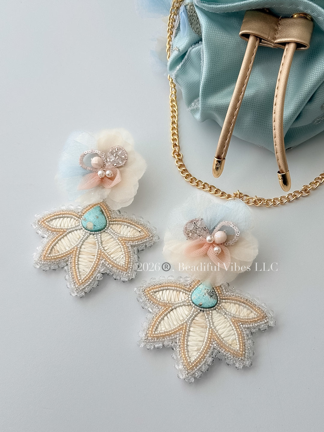 White Water Turquoise Earrings