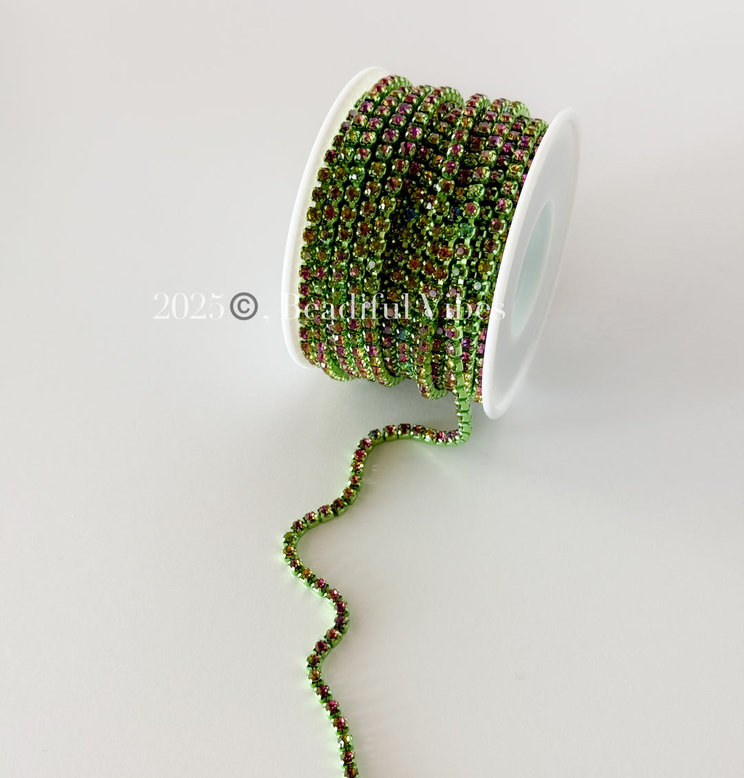 green rhinestone chain