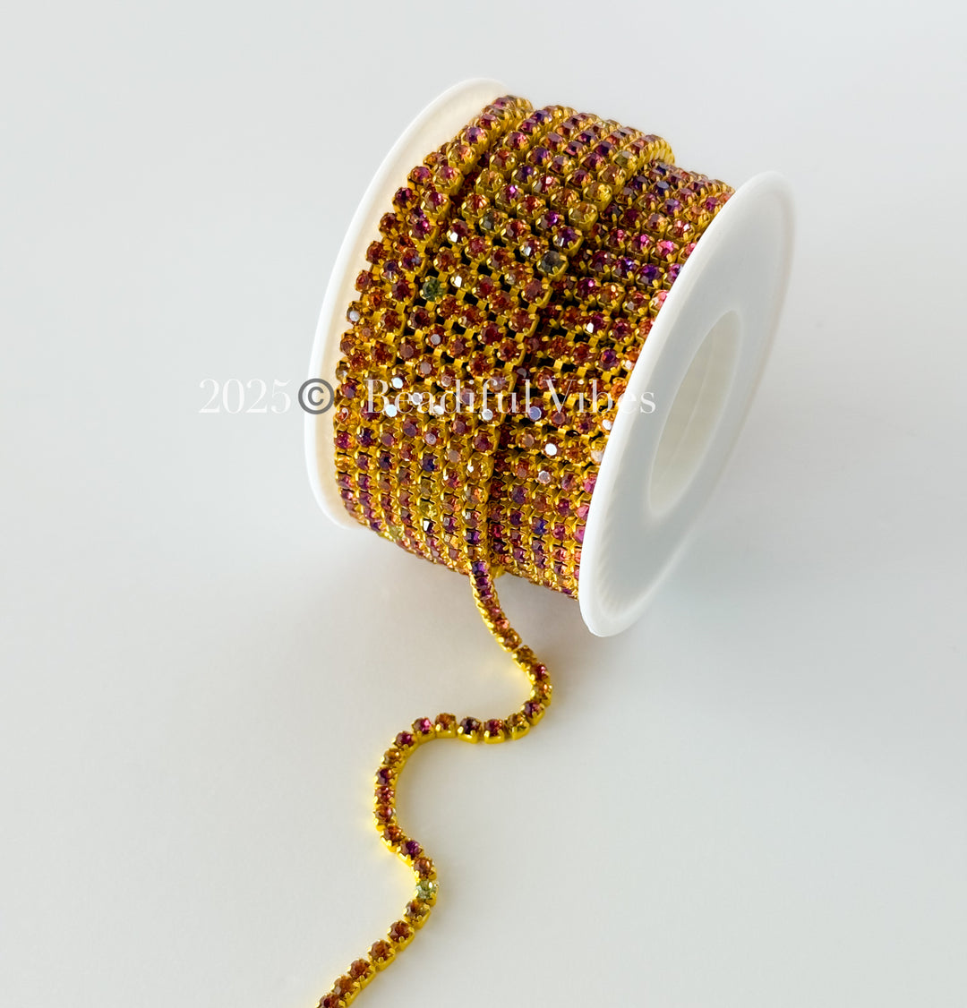 yellow rhinestone chain