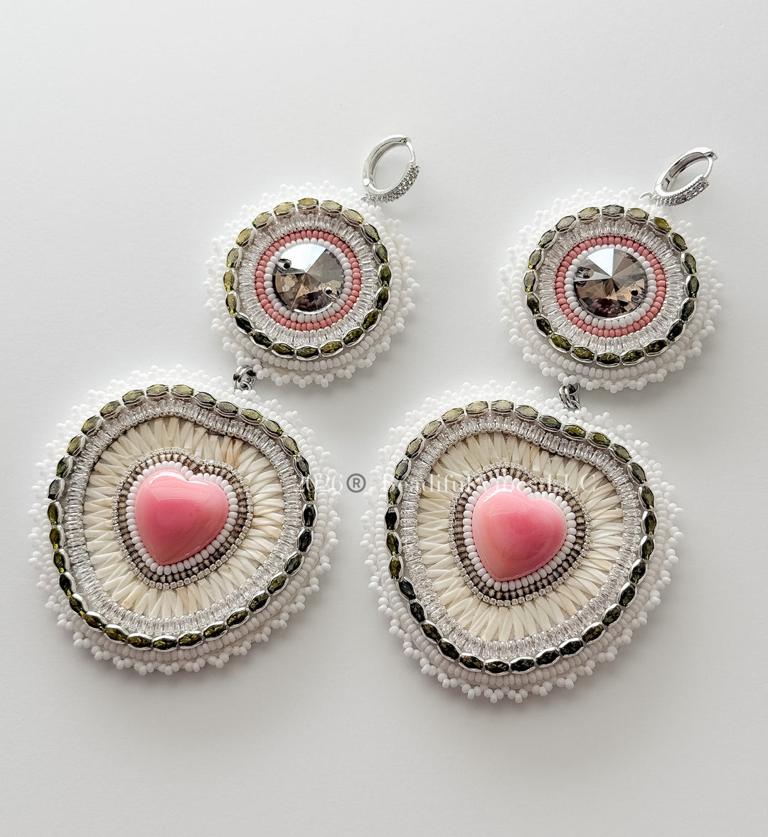 Pink Conch & Quill Earrings