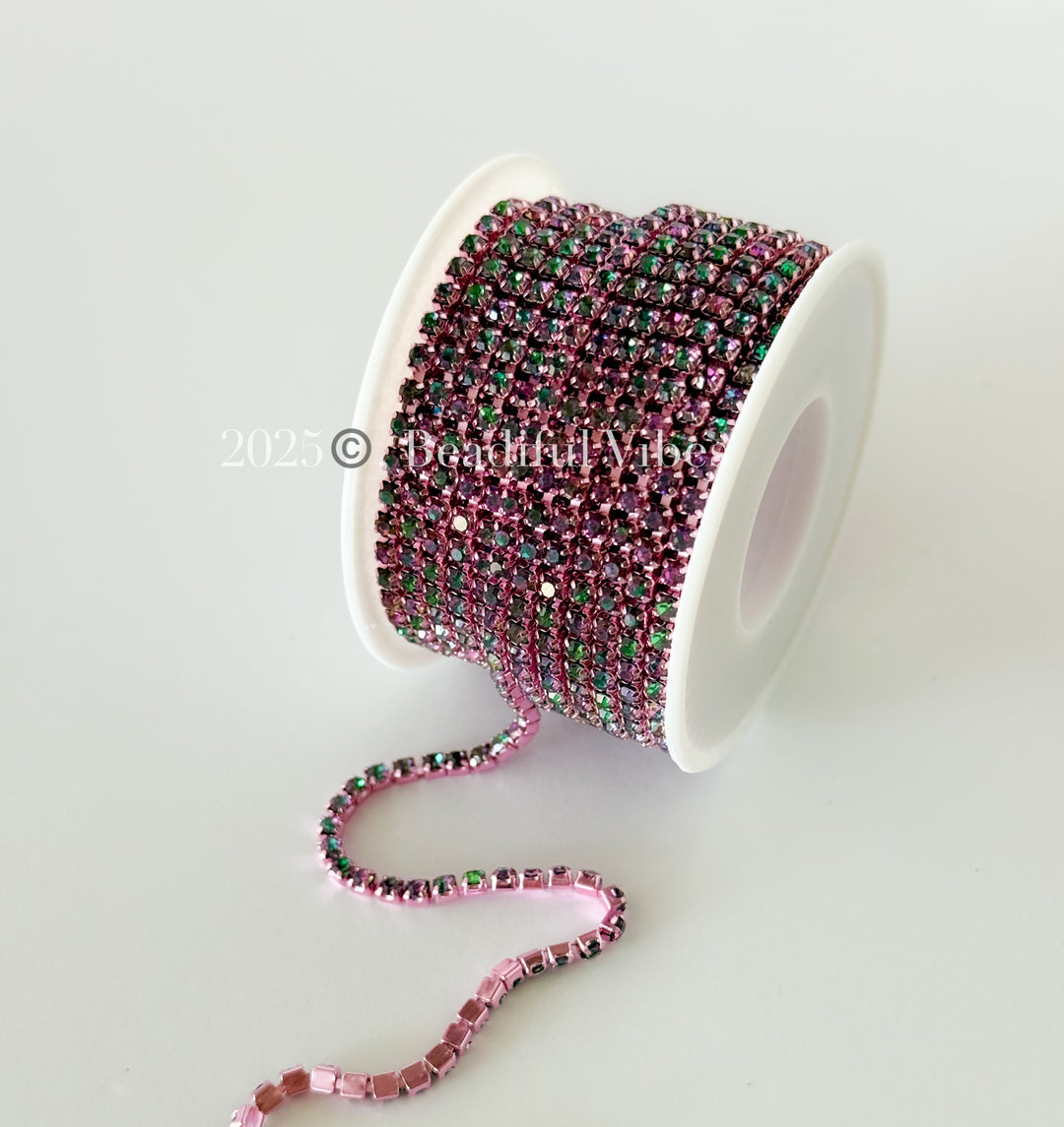 pink rhinestone chain