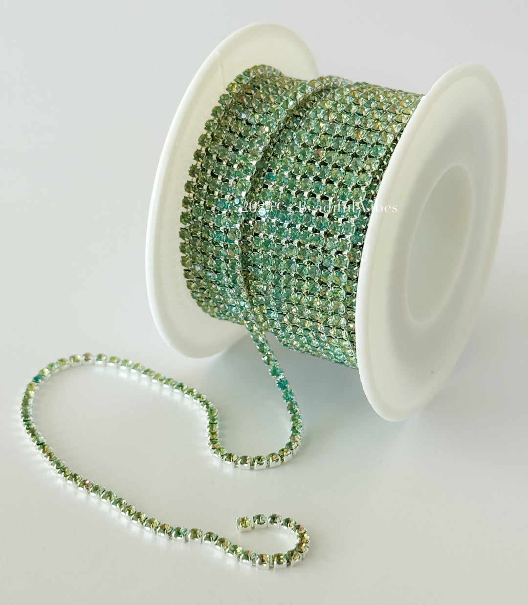 green rhinestone chain