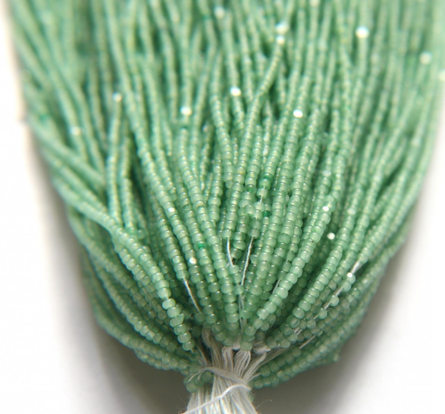 sheen Charlotte cut beads sage green