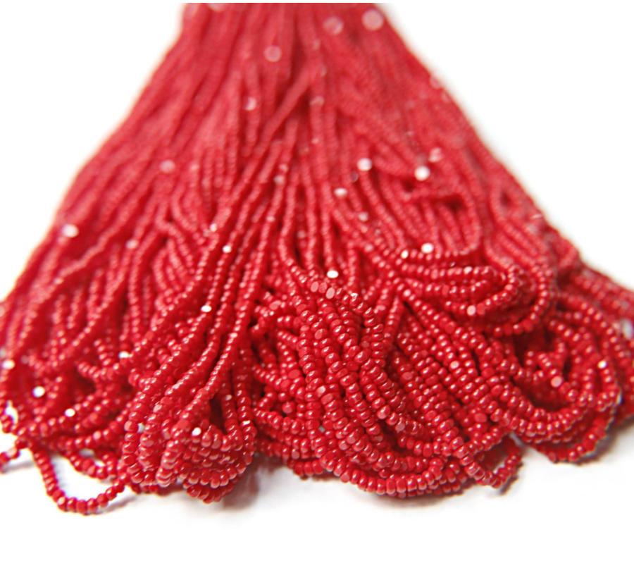 sheen Charlotte cut beads opaque cherry red 