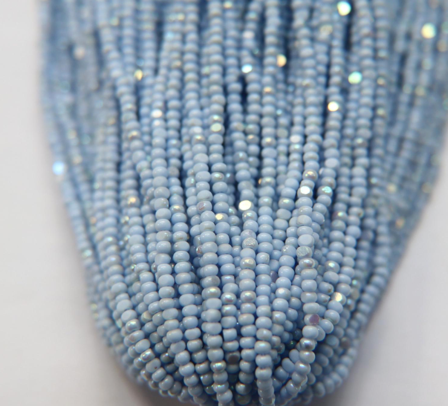 Charlotte cut beads light blue
