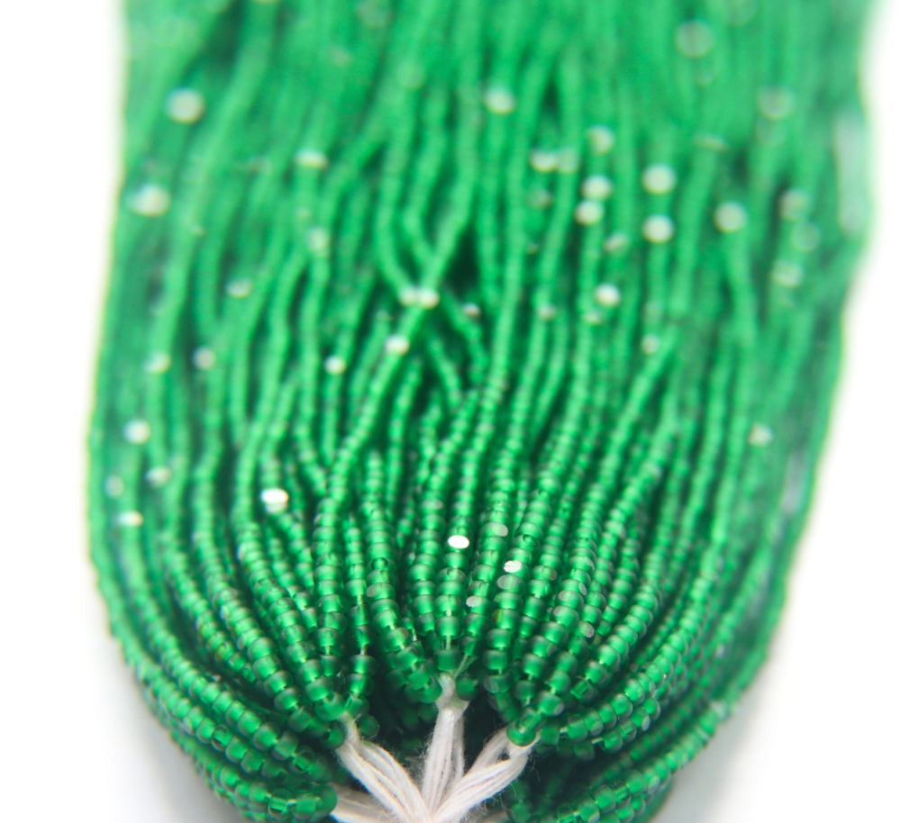 matte green Charlotte cut beads
