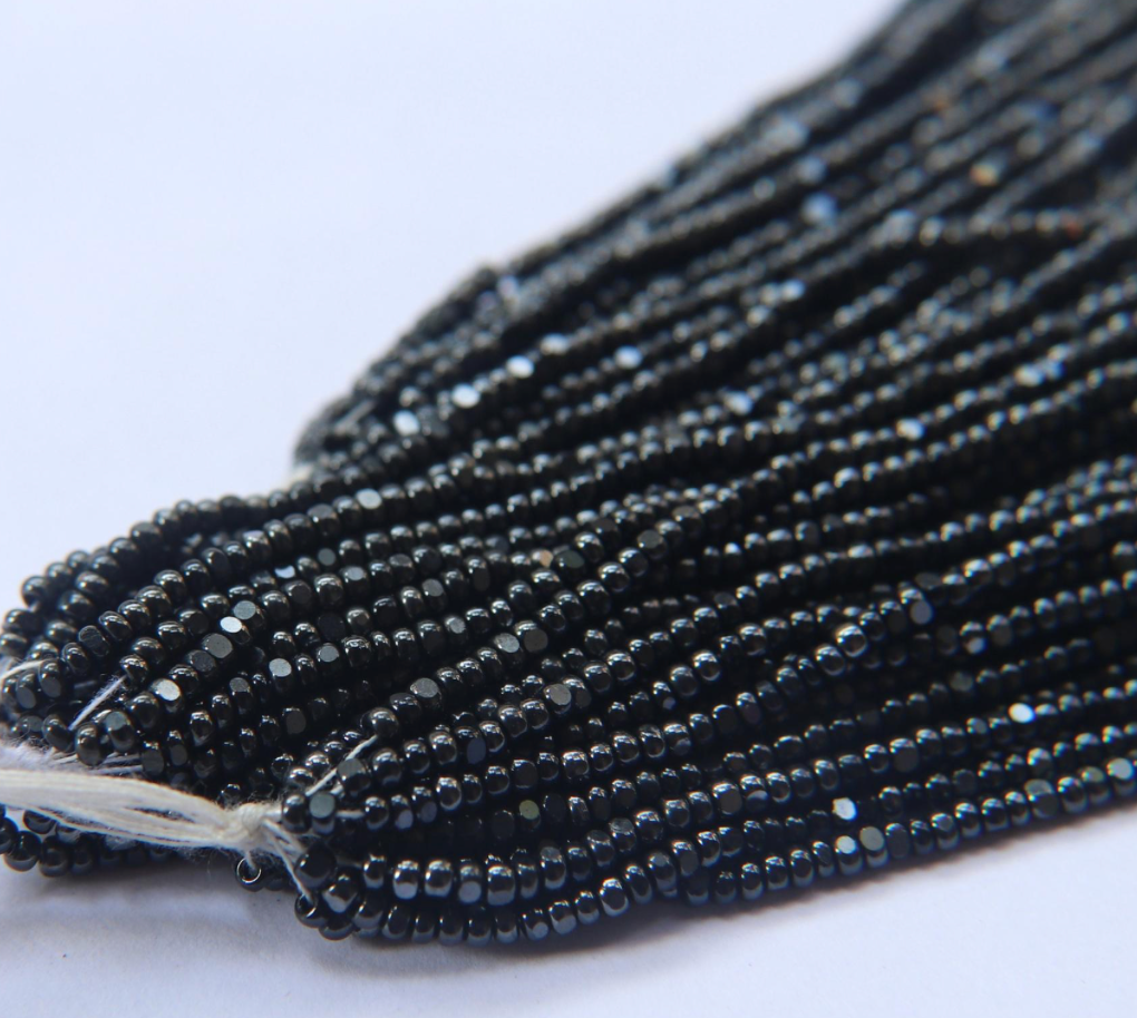 jet hematite Charlotte cut beads