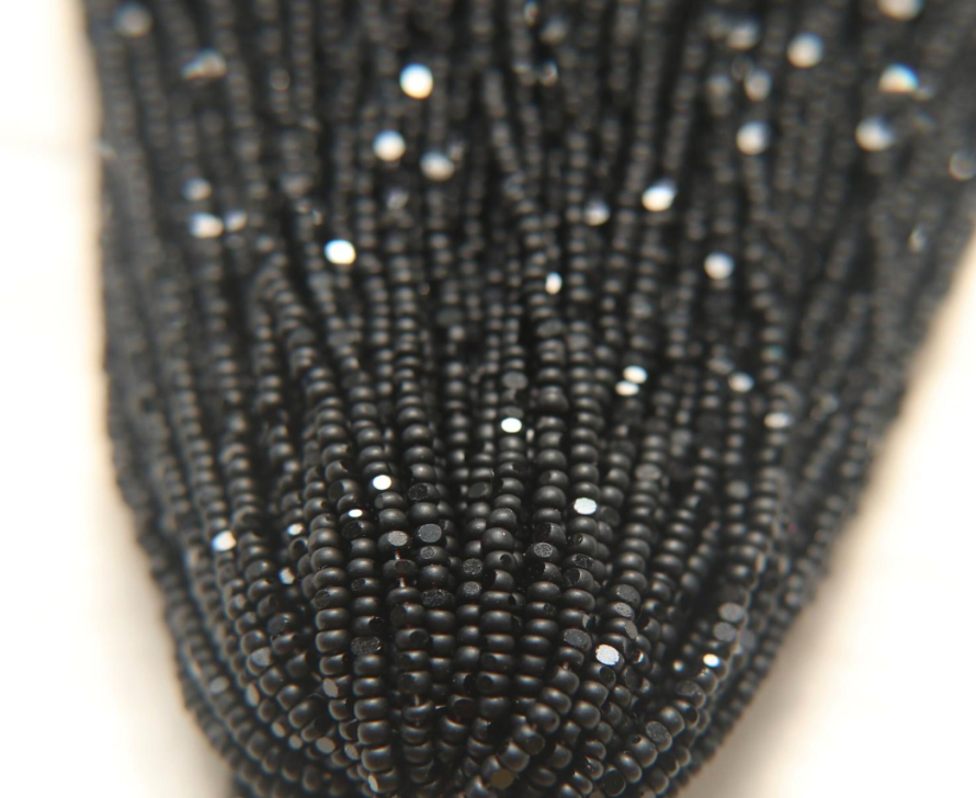 Charlotte cut seed beads in black