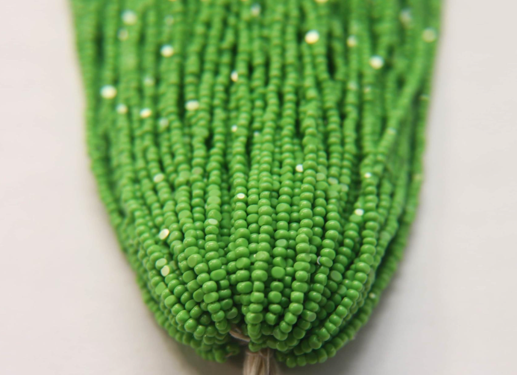 Charlotte cut green beads