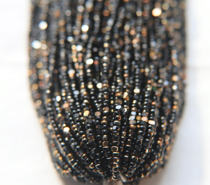 Charlotte cut beads black bronze
