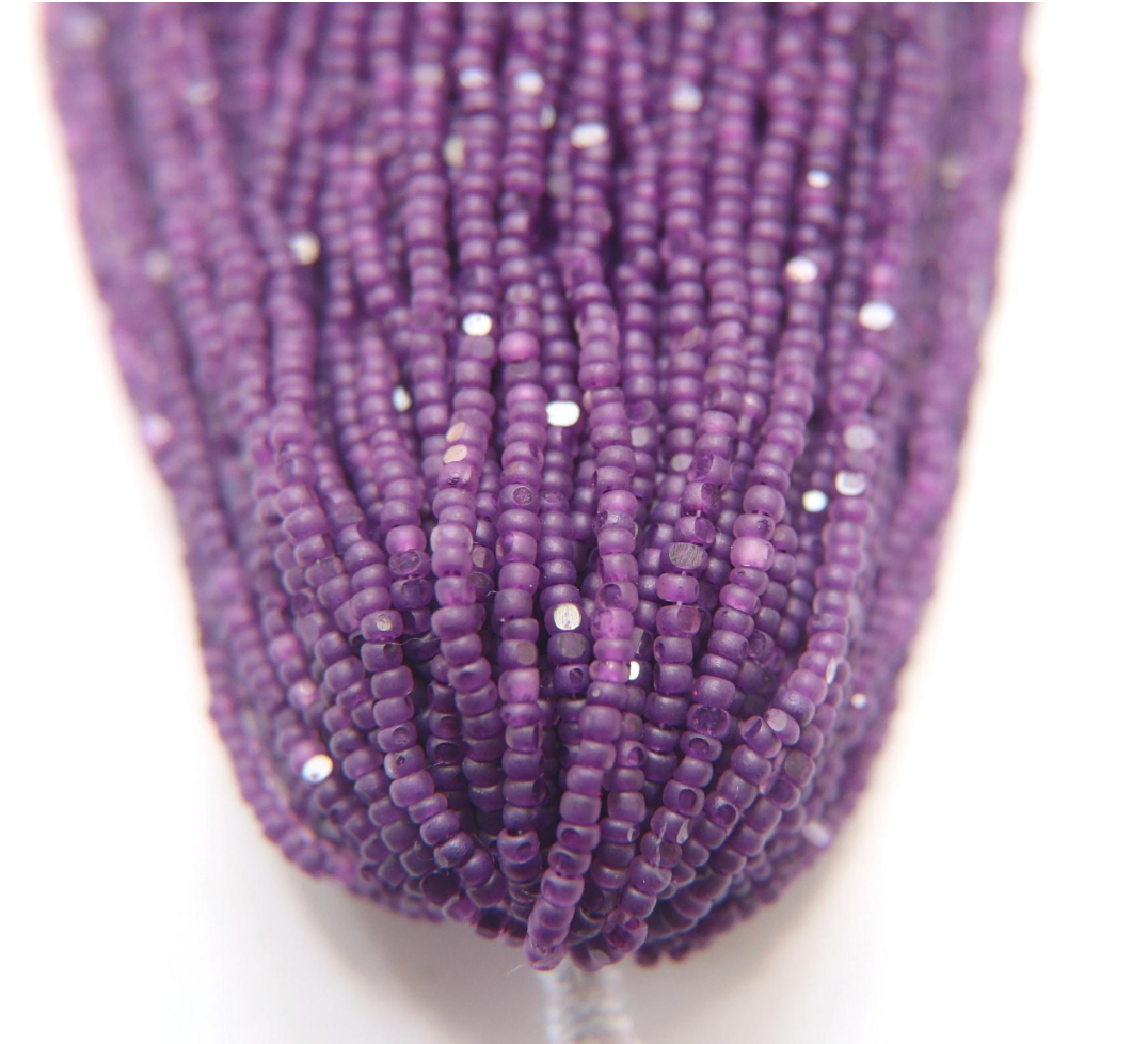 Matte Huckleberry purple Lined-SHEEN Beads