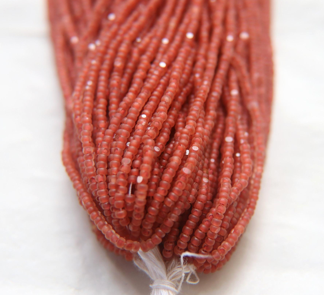 Matte Vintage Rose Lined-SHEEN Beads
