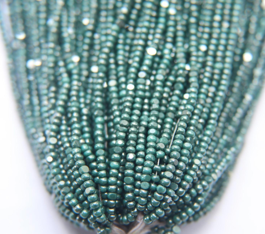 Charlotte cut beads aqua