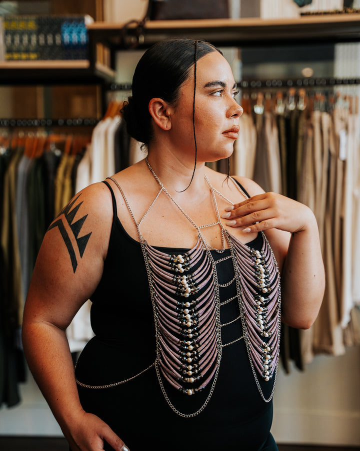 Plum Dentalium Body Jewelry